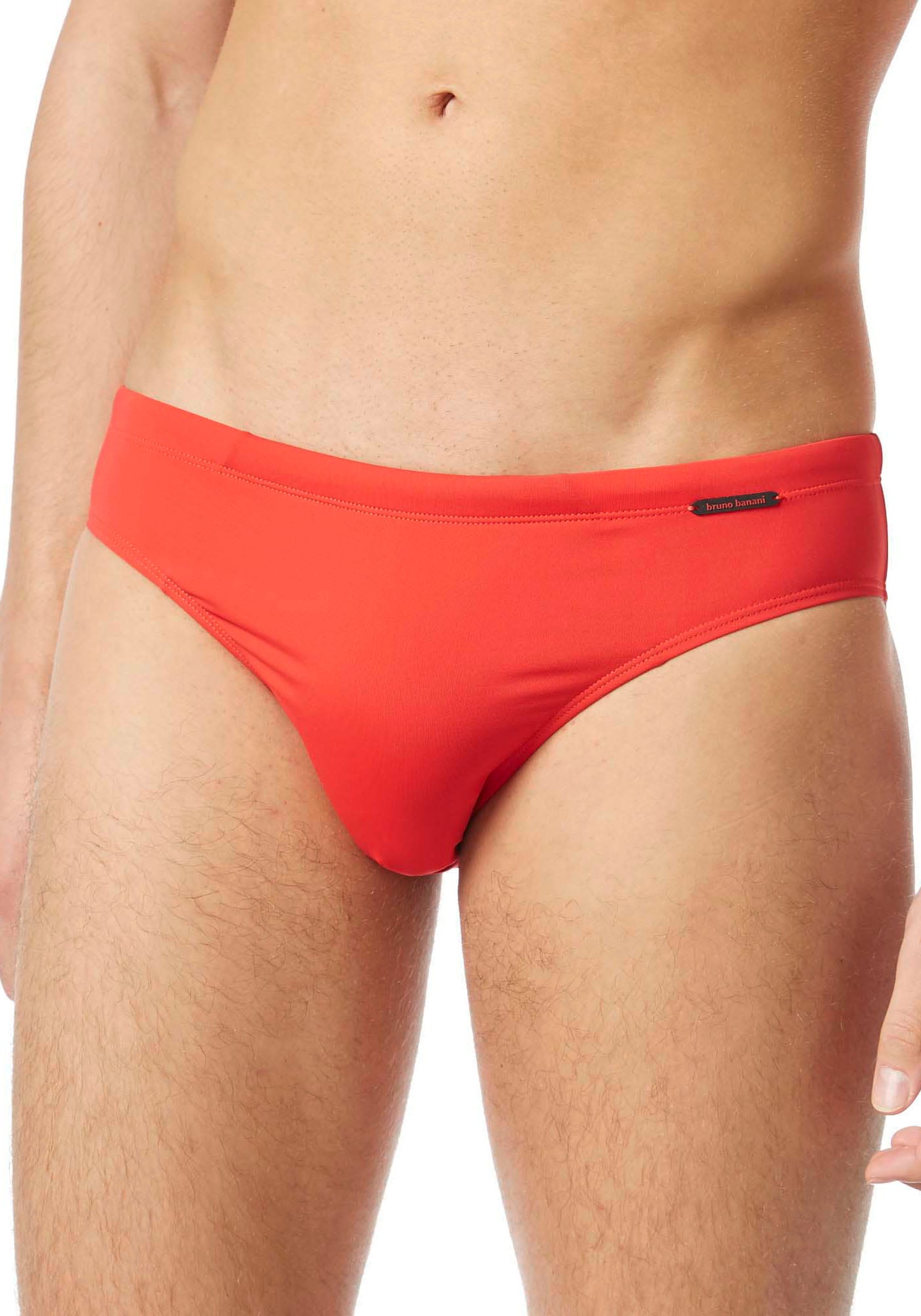 Badeslip BRUNO BANANI "Mini Wave Line 2.0 Swim", Herren, Gr. XL (7), N-Gr, rot, Elasthan, Polyamid, unifarben, Klassisch, Badehosen, mit seitlicher Logoprägung Image