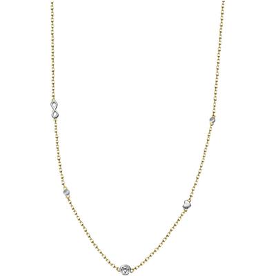 Kette mit Anhänger FIRETTI "Schmuck Geschenk Silber 925 Halsschmuck Bicolor Solitär Herz Infinity", gold (silberfarben, gelbgoldfarben, kristallweiß), Halsketten, Damen, Silber 925 (Sterlingsilber), L: 45cm B: 1,3mm, mit Zirkonia (synth.), B:1,3mm Image