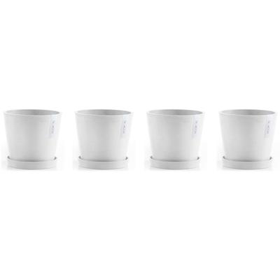 Blumentopf ECOPOTS "Amsterdam", weiß, Pflanzgefäße, mit passenden Untersetzern