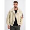 Bomberjacke ALPHA INDUSTRIES "NB MA-1 B-3 Biker Jacket Bomberjacke", Herren, Gr. M, weiß (vintage weiß), Obermaterial: 100% Nylon, Futter: 100% Nylon, Jacken