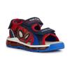 Sandale GEOX "J SANDAL ANDROID BOY", Kinder, Gr. 34, blau (navy, rot), Synthetik, Textil, sportlich, Schuhe, Sommerschuh, Klettschuh, Sandalette, mit cooler Blinkfunktion