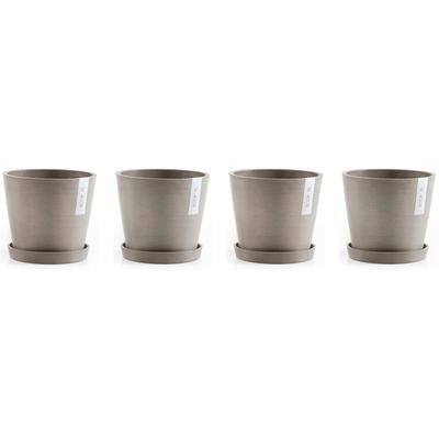 Blumentopf ECOPOTS "Amsterdam", braun (braungrau), Pflanzgefäße, mit passenden Untersetzern