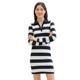 Jerseykleid TOM TAILOR DENIM Gr. M, N-Gr, blau (navy white block stripe) Damen Kleider Freizeitkleider