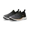 Slip-On Sneaker PUMA "SOFTRIDE REMI SLIP-ON KNIT WN'S", Gr. 42,5, schwarz (puma schwarz, puma gold, cool schwarz gray), Textil, sportlich, Schuhe