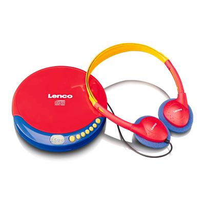 LENCO CD-Player "CD-021KIDS Portabler Kids Ladefunktion Akku" Abspielgeräte bunt (rot;blau;gelb)