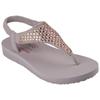 Sandale SKECHERS "MEDITATION-ROCKSTAR", Damen, Gr. 39, grau (taupe), Lederimitat, modisch, Schuhe, Sommerschuh, Sandalette, Riemchensandale, mit Glitzersteinen, Topseller