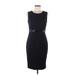 Calvin Klein Casual Dress - Sheath Crew Neck Sleeveless: Black Print Dresses - Women's Size 6