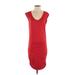 Velvet by Graham & Spencer Casual Dress - DropWaist Scoop Neck Sleeveless: Red Solid Dresses - Women's Size Small