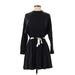 Topshop Casual Dress - Shirtdress: Black Dresses - Women's Size 2