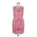 Katherine Kelly Collection Casual Dress: Pink Jacquard Dresses - Women's Size 14