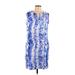 Caribbean Joe Casual Dress - Shift: Blue Tie-dye Dresses - Women's Size Medium