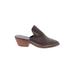 Mercer Edit Mule/Clog: Slip On Stacked Heel Boho Chic Gray Solid Shoes - Women's Size 8 - Almond Toe