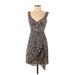 Nanette Lepore Casual Dress - Wrap: Brown Print Dresses - Women's Size 2