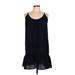 J.Crew Casual Dress - DropWaist Scoop Neck Sleeveless: Black Solid Dresses - Women's Size Large