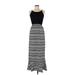 Charming Charlie Casual Dress Scoop Neck Sleeveless: Black Color Block Dresses - Women's Size Medium