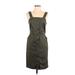 Universal Thread Casual Dress - Shirtdress Square Sleeveless: Gray Solid Dresses - Women's Size Small