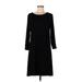 Cupio Casual Dress - Shift: Black Solid Dresses - Women's Size Large