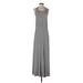 Bella Luxx Casual Dress - A-Line Scoop Neck Sleeveless: Gray Stripes Dresses - Women's Size Small