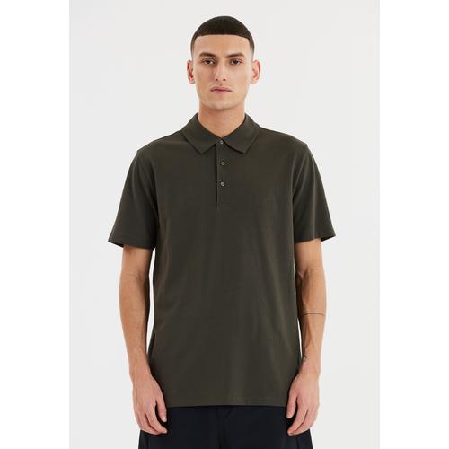 Langarm-Poloshirt SOS ""Monviso"" Gr. L, grün (olivgrün) Herren Shirts in unwiderstehlich weicher Qualität