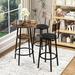 3-piece Bar Table and Chairs Set with One Round Table and Two Round Stools