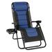 Oversized Padded Zero Gravity Lounge Chair Folding Patio Recliner with Adjustable Headrest & Cup Holder, Support 350 LBS