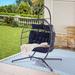 2-Seater Outdoor Rattan Hanging Chair Patio Wicker Egg Chair