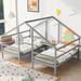 Double Twin Size Triangular House Beds with Built-in Table