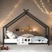 2 Size Metal House Bed with Metal Frame Playhouse Design for Kids