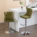 Swivel Velvet Barstools Adjusatble Seat Height from 25-33 Inch,Upholstered Chrome base Bar Stools with Backs,Set of 2