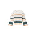 Tom Tailor knit pullover structured Damen green orange multicolor stripe, Gr. XL, Baumwolle