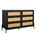 Rosefray 6 Drawer Storage Drawer Manufactured Wood in Black/Brown | 30 H x 47 W x 15.7 D in | Wayfair sev-win-619277