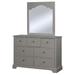 Mumei Home Studio Carter 7 Drawer Double Dresser w/ Mirror Wood in Gray/Blue | 34 H x 48 W x 17 D in | Wayfair