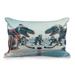 Ambesonne Dinosaur Quilted Pillowcase T-Rex Playing Ice Hockey, Petrol Blue Pale Ruby Polyester in White | 20 H x 36 W x 1 D in | Wayfair