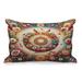 Ambesonne Floral Quilted Pillowcase Botanical Colorful Circle, Orange Evergreen Pink Polyester in White | 20 H x 36 W x 1 D in | Wayfair
