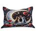 Ambesonne Cat Quilt Pillow Cover Toasting Kitty Couple Moon Star Indigo & Scarlet Polyester in Black/Blue/Red | 1 H x 30 W x 20 D in | Wayfair