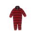 Ralph Lauren Long Sleeve Onesie: Red Stripes Bottoms - Size 9 Month