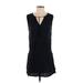 PrAna Casual Dress - Mini Keyhole Sleeveless: Black Print Dresses - Women's Size Small