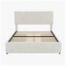 Ebern Designs Queen Size Upholstery Platform Bed w/ Four Drawers On Two Sides, Adjustable Headboard, Beige Upholstered/Velvet in Brown | Full | Wayfair
