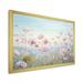 Winston Porter Pink Ranunculus Field In Mountain I On Canvas Print Metal in Blue/Green/Pink | 30 H x 40 W x 1.5 D in | Wayfair