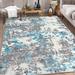 Blue 144 x 108 x 0.12 in Living Room Area Rug - Blue 144 x 108 x 0.12 in Area Rug - Wrought Studio™ Modern Accent Area Rug for Living Room Boho Chic Abstract Watercolor Design Ultra-Thin Floor Cover | Wayfair