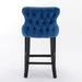 Rosdorf Park Barstools, Leisure Style Bar Chairs, Bar Stools, Set of 4 Upholstered/Velvet in Blue | 37.25 H x 22.25 W x 18.86 D in | Wayfair