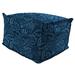 Bayou Breeze 20" x 20" Outdoor Pouf Ottoman w/ Flange in Black/Blue | 15 H x 20 W x 20 D in | Wayfair 6867F8E9314E4FB38113D369299BC87D