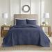 Charlton Home® Oakley 3 Piece Reversible Bedspread Set Polyester/Polyfill/Microfiber in Blue/Navy | King/Cal. King Bedspread + 2 King Shams | Wayfair