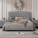 House of Hampton® Elmwood Platform Bed Upholstered/Velvet in Gray | 47.5 H x 58.2 W x 81.1 D in | Wayfair 50F9DFBEBE9340318EA7E03797B1289F