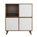 George Oliver Vagos 3 Doors Accent Cabinet Modern Console w/ Shelves, Storage Sideboard, Credenza, Buffet in White | Wayfair