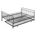 Ebern Designs Lianna Daybed Metal in Black | 29.6 H x 15.8 W x 47.3 D in | Wayfair 17A3CA2662A04E81820AC68240B220D8