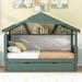 Harper Orchard Kenzo House Beds Storage Bed Wood in Green | 61.1 H x 40.6 W x 78.7 D in | Wayfair AE355EC50D684687BD8DEC2681E245DB