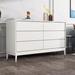 PEPPER CRAB Modern Style Multi-functional Storage Cabinet 6 - Drawer Dresser Wood in White | 31.5 H x 55.12 W x 15.75 D in | Wayfair