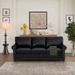 Alcott Hill® Chiem 82.68" Faux Leather Rolled Arm Sofa Faux Leather in Black | 34.5 H x 82.68 W x 31.89 D in | Wayfair