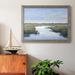 Highland Dunes Coastal Plains II Framed On Canvas Print Canvas, Solid Wood in Black/Blue/Green | 28 H x 42 W x 1.5 D in | Wayfair